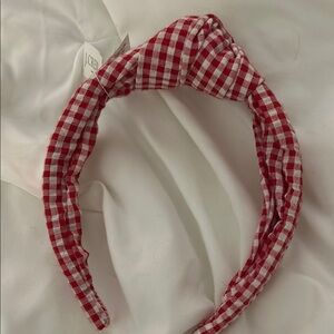 J.Crew Red Gingham Headband